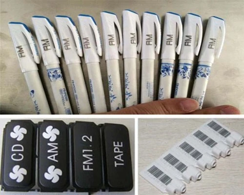 Laser marking barcode on pen's surface Laser marking barcode on pen's surface