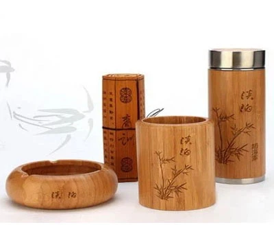 Laser engraving on bamboo bootles
