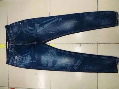 Laser marking on jeans