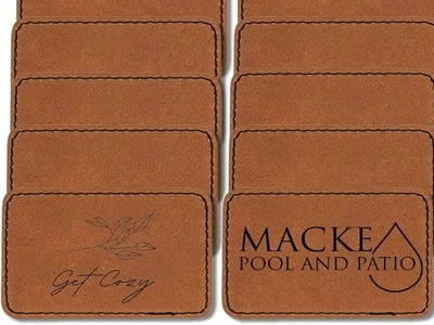 CO2 laser engraving on PU small cards CO2 laser engraving on PU small cards